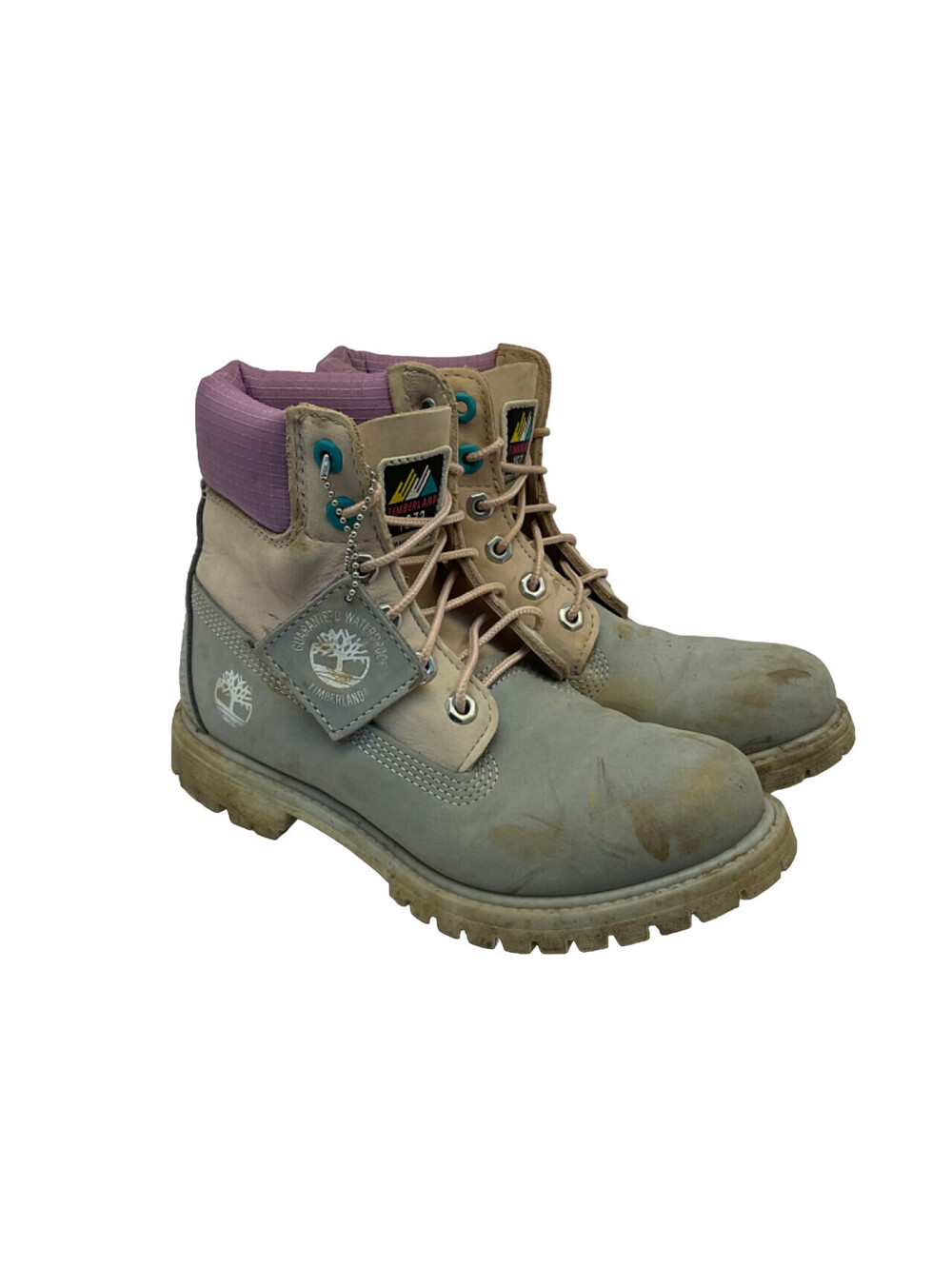 Timberland Women's 6” Classic Premium WP Work Boots A2MC1 Grey/Pink Size 7M